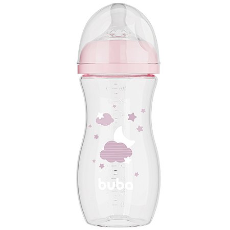 Mamadeira Easy Flow Nuvem Rosa 330ml Buba