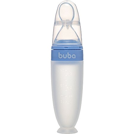 Colher Dosadora Em Silicone Com Ventosa Azul Buba