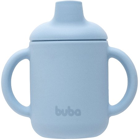 Copo De Transição Em Silicone Com Alça Azul Buba