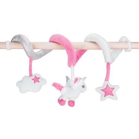 Móbile Espiral Mola Carrinho Berço Unicórnio Rosa Pimpolho