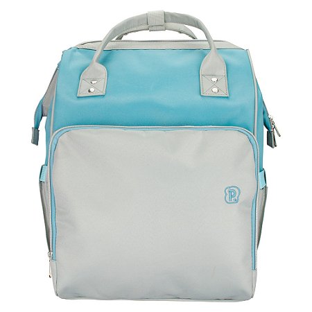 Mochila de Maternidade Bolsa Impermeável Azul/Cinza Pimpolho
