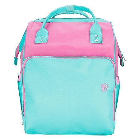Mochila de Maternidade Bolsa Impermeável Rosa/Verde Pimpolho