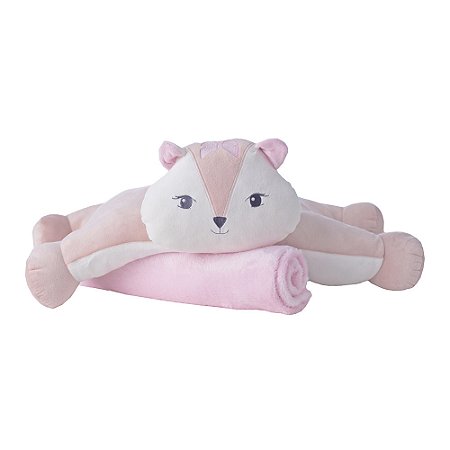 Pelúcia Travesseiro Com Manta Esquilo Pimpolho