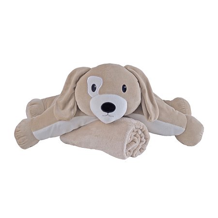 Pelúcia Travesseiro Com Manta Cachorro Pimpolho