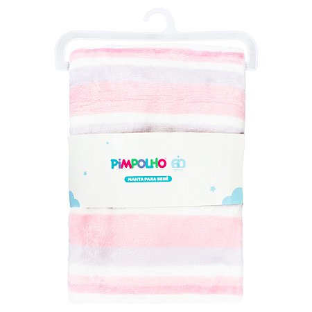 Mantinha Antialérgica Bebê Listras Rosa Menina Pimpolho