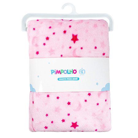 Mantinha Antialérgica Bebê Estrelas Rosa Menina Pimpolho