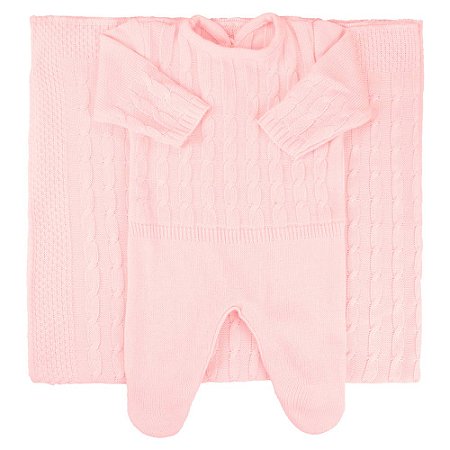 Macacão Manta Saída Maternidade Menina Rosa Pimpolho