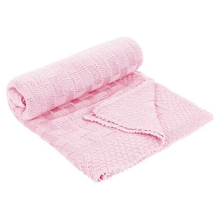 Manta De Tricô Infantil Bebê Menina Rosa Pimpolho