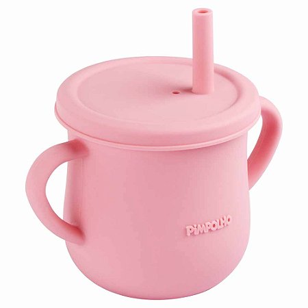 Copo De Silicone Canudo Soft 150ml Rosa Pimpolho