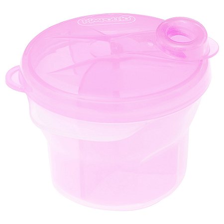 Pote Dosador Medidor Fórmula Porta Leite Em Pó Rosa Pimpolho
