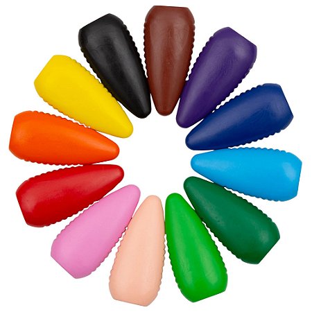 Giz De Plástico Lavável Infantil 12 Cores Buba