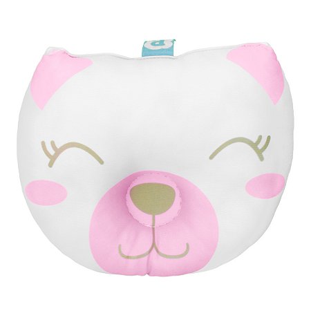 Travesseiro Anatômico Para Bebê Branco/Ursinha Pimpolho