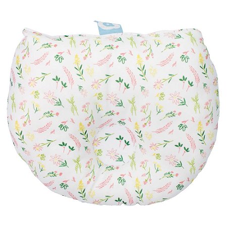 Travesseiro Anatômico Para Bebê Branco/Flores Pimpolho