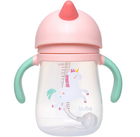 Copo Com Dispositivo Canudo Magic Unicórnio Buba