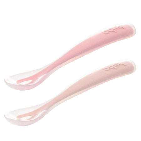 Kit 2 Colheres Em Silicone Fase 1 Rosa Buba