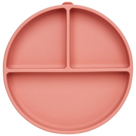Pratinho Em Silicone Com Ventosa Divisória Rosa Escuro Buba