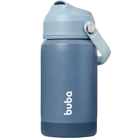 Copo Térmico Parede Dupla Com Canudo Ocean Azul Buba