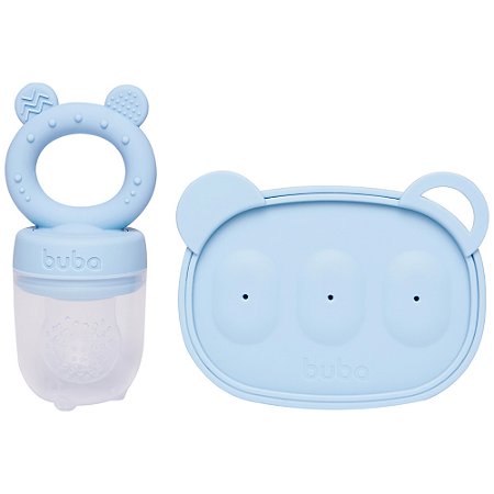 Kit Porta-Frutinhas e Forminha De Leite E Sorvete Azul Buba