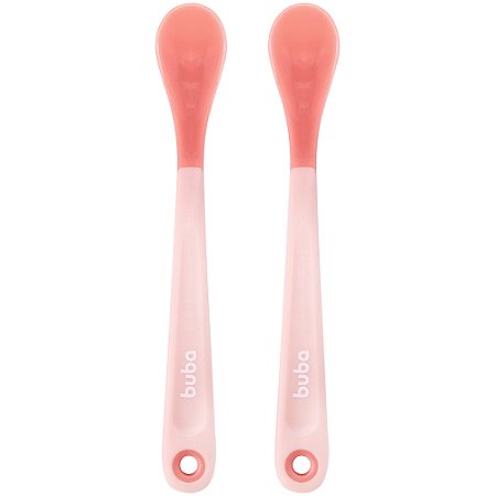 Kit 2 Colheres Termossensíveis Rosa Buba