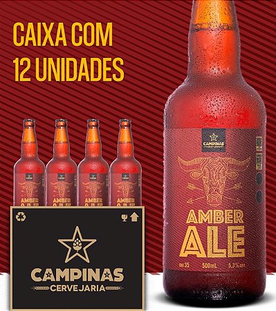 Caixa de Cerveja Artesanal - CAMPINAS American Amber Ale 500ml - 12 unidades
