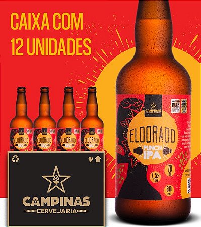 Caixa de Cerveja Artesanal - CAMPINAS Eldorado PUNCH IPA 500ml - 12 unidades