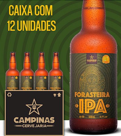 Caixa Fechada com 12 unid. da CAMPINAS Forasteira - American IPA - 500ml