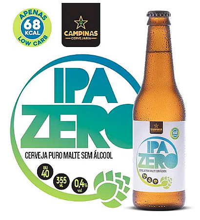 Cervejaria CAMPINAS IPA Zero 355ml - Cerveja Artesanal Sem Álcool