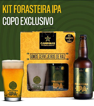 Kit de Cerveja Artesanal com 1 American IPA 500ml + 1 Copo de Cerveja tipo Pint