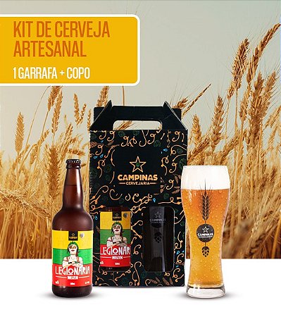 Kit de Cerveja Artesanal com 1 Legionária German Weizen - 500ml + 1 Copo de Cerveja de Trigo