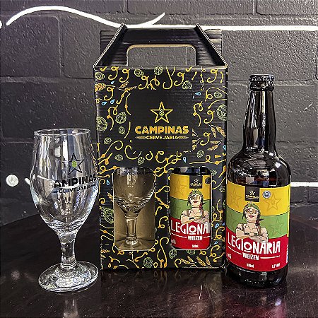Kit de Cerveja Artesanal - CAMPINAS Legionária German Weizen 500ml + Taça Roma