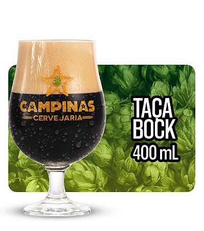 Taça de Cerveja de Cristal Bock Cervejaria Campinas - 380ml