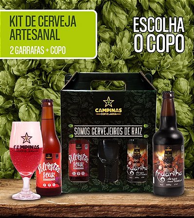 Kit de Cerveja Artesanal com 1 Silvestre Sour 355ml + 1 English Oatmeal Stout - 500ml + 1 Taça de Cerveja