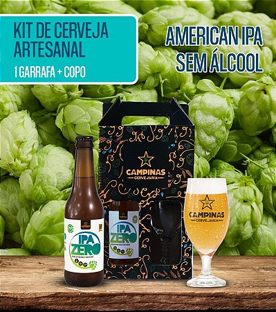 Kit de Cerveja artesanal - CAMPINAS IPA Zero + Copo à sua escolha