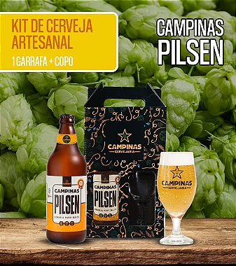 Dia dos Pais - Kit de Cerveja artesanal - Pilsen 600ml + Taça Roma