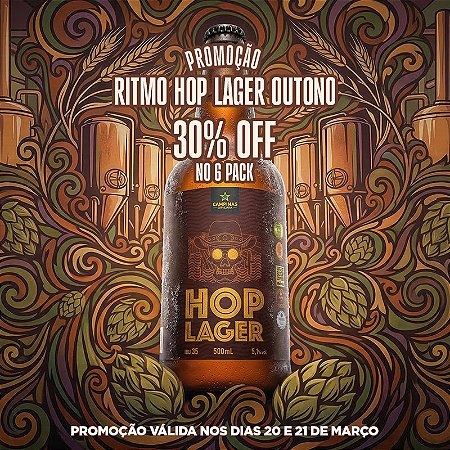 RITMO DE OUTONO - Pack de Cerveja Artesanal - CAMPINAS American HOP Lager 500ml - 6 unidades