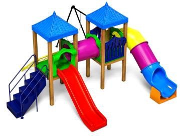 Playground Atlântica Madeira Plastica, 2 Torres e tubo
