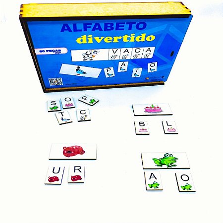 Alfabeto Divertido MDF 60 pçs - Atlântica