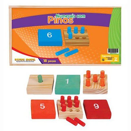Numeral e Quantidade com Pinos 18 pçs
