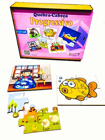 Quebra Cabeça Progressivo MDF 41 pçs
