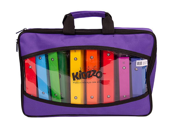 Metalofone Infantil Kidzzo Colorido Grande com 8 Teclas Barras Avulsas com Bag