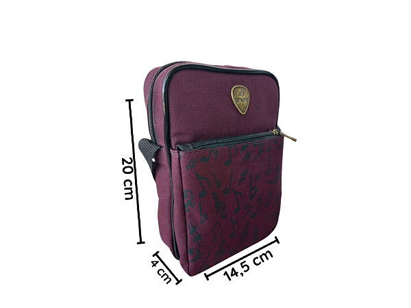 Bolsa Transversal Pequena Soneto com Estampa Musical