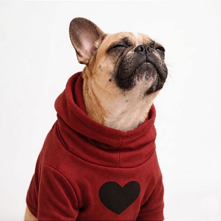 Moletom para cachorros "Love" marsala