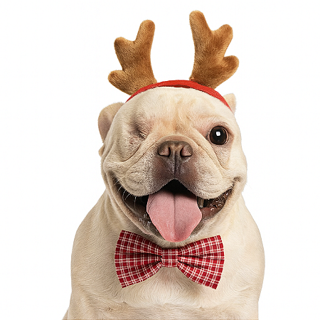 Tiara rena + gravata/laço de Natal