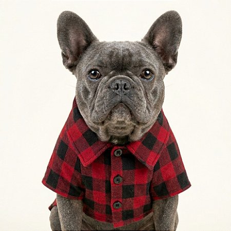Camisa xadrez vermelha para cachorros - Grunge