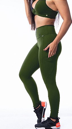 LEGGING verde militar - BOLSO DE CELULAR