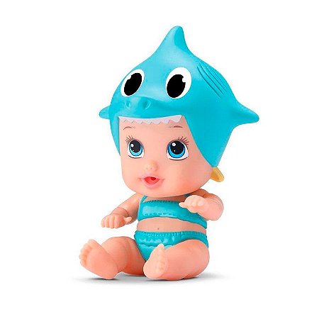 Boneca Little Dolls Tubarãozinho Azul Com Roupão Divertoys