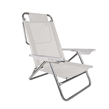 Cadeira De Praia Reclinável 6 Posições Summer Branca Mor