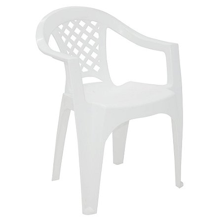 Cadeira Plástica Tramontina Iguape Com Apoio Braços Branco