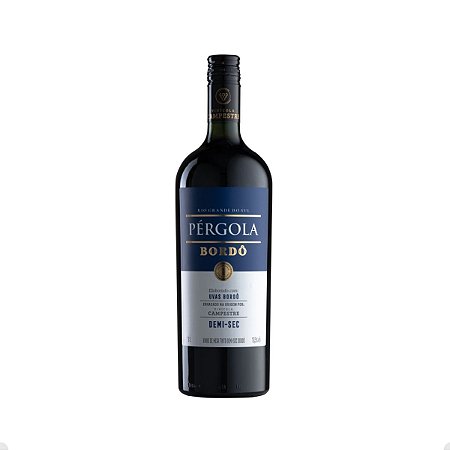Vinho Tinto de Mesa Pérgola Demi Sec Bordô Campestre 1litro