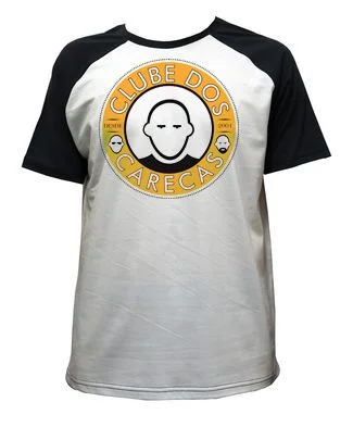 Camiseta Branca Mangas Pretas Clube dos Carecas